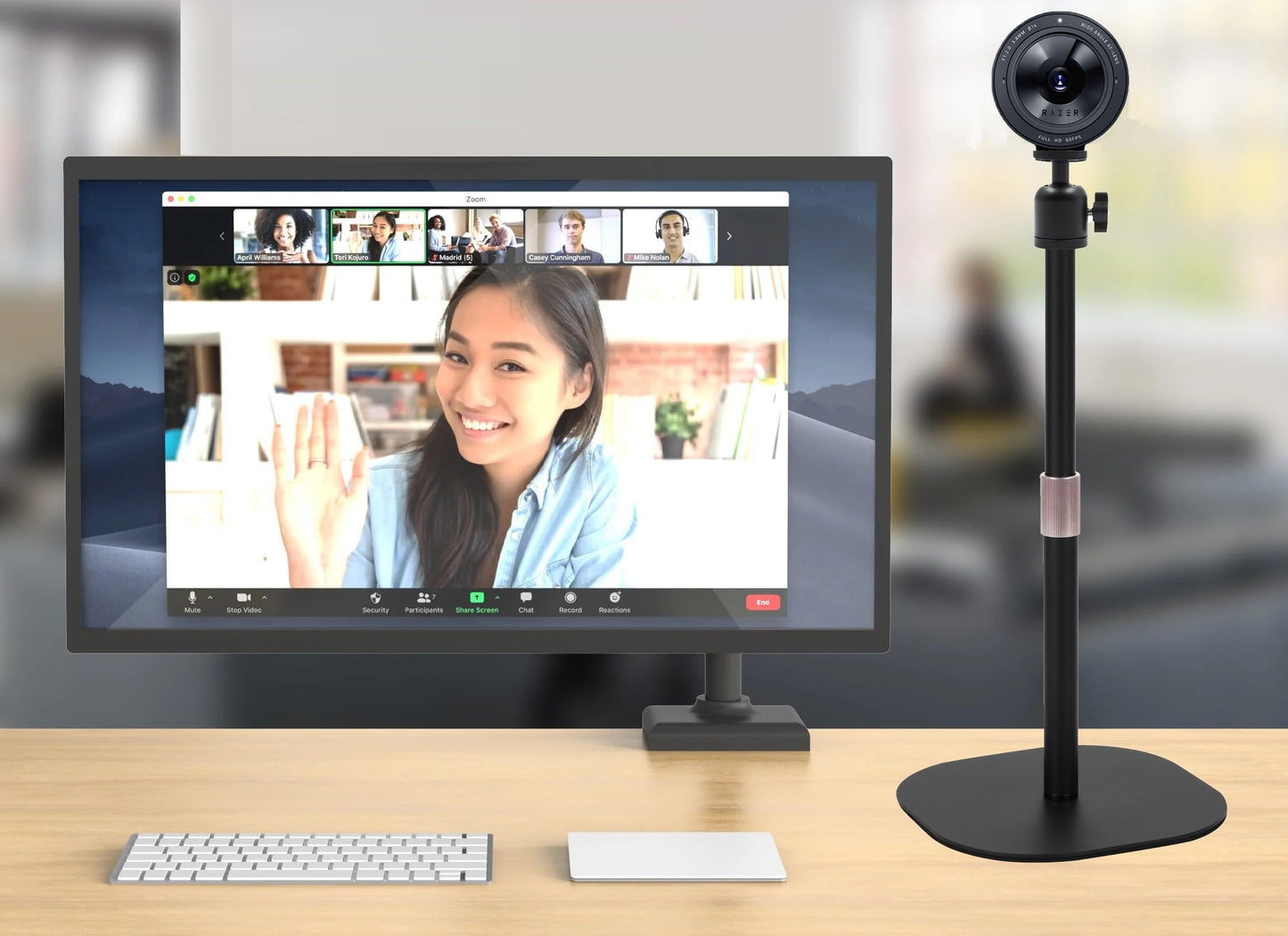 AceTaken Heavy-Duty Webcam Stand, 18-inch Desktop Webcam Tripod Holder Compatible with Razer Kiyo Pro Ultra 4K,Kiyo Pro,Kiyo X,Kiyo 1080p Webcams