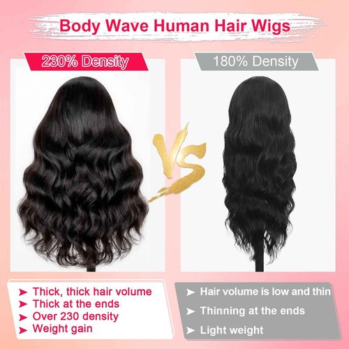 PUNUBO 30 Inch 13x6 Lace Front Wigs Human Hair 230% Density Body Wave Lace Front Wigs Human Hair Pre Plucked Glueless Wigs Human Hair13x6 HD Lace Frontal Wigs for Women