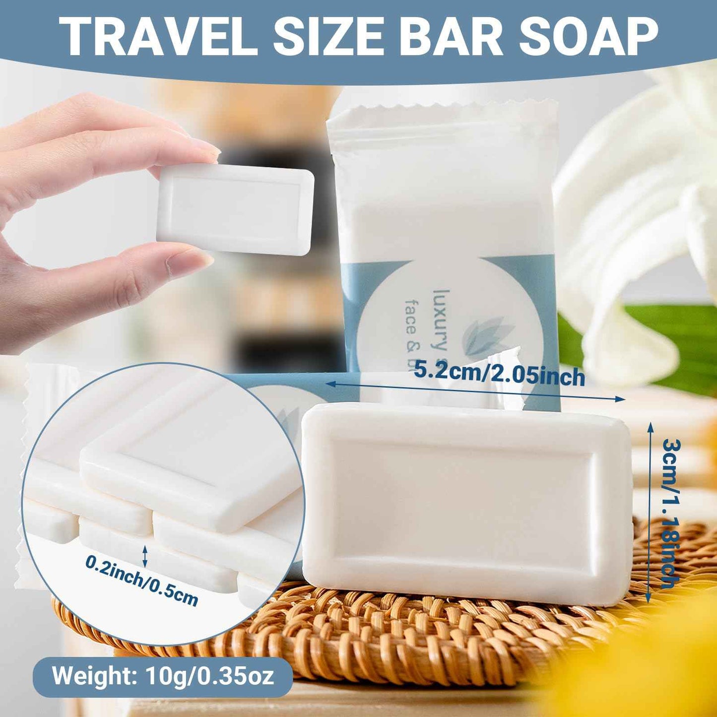 Kacctyen 1000 Pcs 0.35oz Mini Bar Soap Bulk Individually Wrapped Bulk Hand Hotel Soap Bars Travel Size Toiletries for Hospitality Guest Bathroom Vacation Rentals