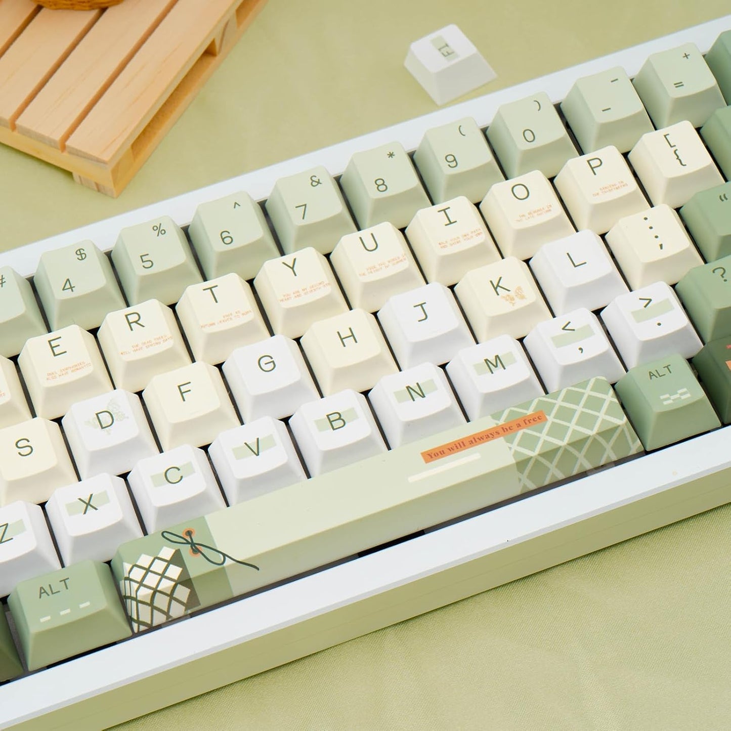 145 Keys PBT Keycap Cherry Profile, Light Blue White Black Bow Aesthetic Dye Sublimation Gaming Custom Keycaps for ANSI/ISO Layout Mechanical Keyboards