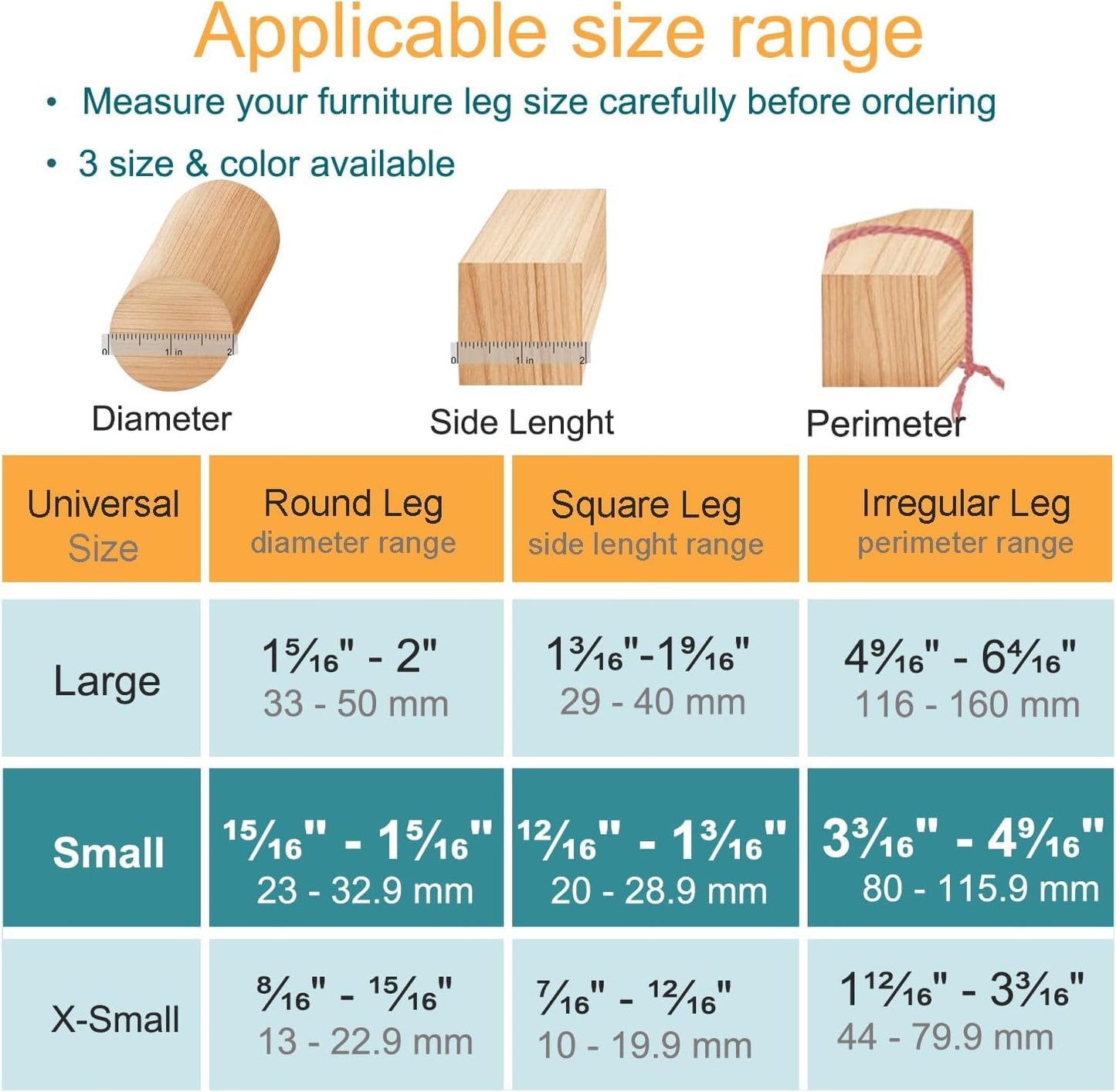 32 Pcs Chair Leg Protectors for Hardwood Floors, Silicone Felt Furniture Leg Cover Pad for Protecting Floors from Scratches and Noise, Smooth Moving,Small(Fit Round Diameter:5/16" to 1-5/16")