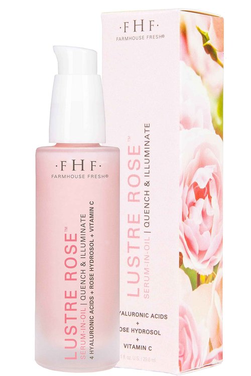 FarmHouse Fresh Vitamin C Face Serum, Hydrating Serum with Hyaluronic Acid, Lustre Rose Facial Serum-in-Oil, Moisturizer, 1 Fl. Oz