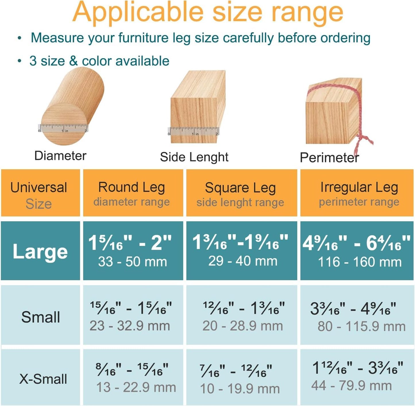 32 Pcs Silicone Chair Leg Floor Protectors for Hardwood Floors, Brown Felt Bottom Chair Leg Covers, Free Moving Table Leg Covers, Stool Leg Protectors Caps(Large fit : 1.3'' - 2'')