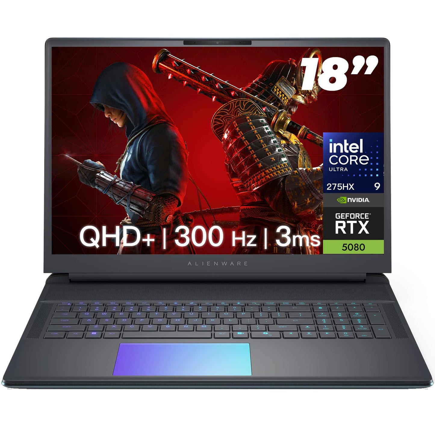 Alienware 18-inch Area-51 Gaming Laptop - GeForce RTX 5080 16GB GDDR7 • 18" QHD+ 300Hz • intel Ultra 9 275HX • AlienFX RGB lighting • Wi-Fi 7 • Ai NPU • Quad Fan Cooling, Win 11PRO(32GB DDR5, 2TB SSD)