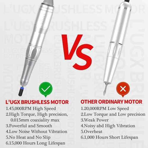 L'UGX Nail Drill Handpiece for LG616 Professional Brushless 45000RPM Nail Drill Machine
