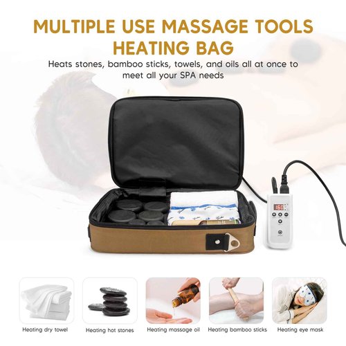 Goodtar Portable Hot Stones Warmer Set Spa Salon Massage Digital Electric Heater Without Stones