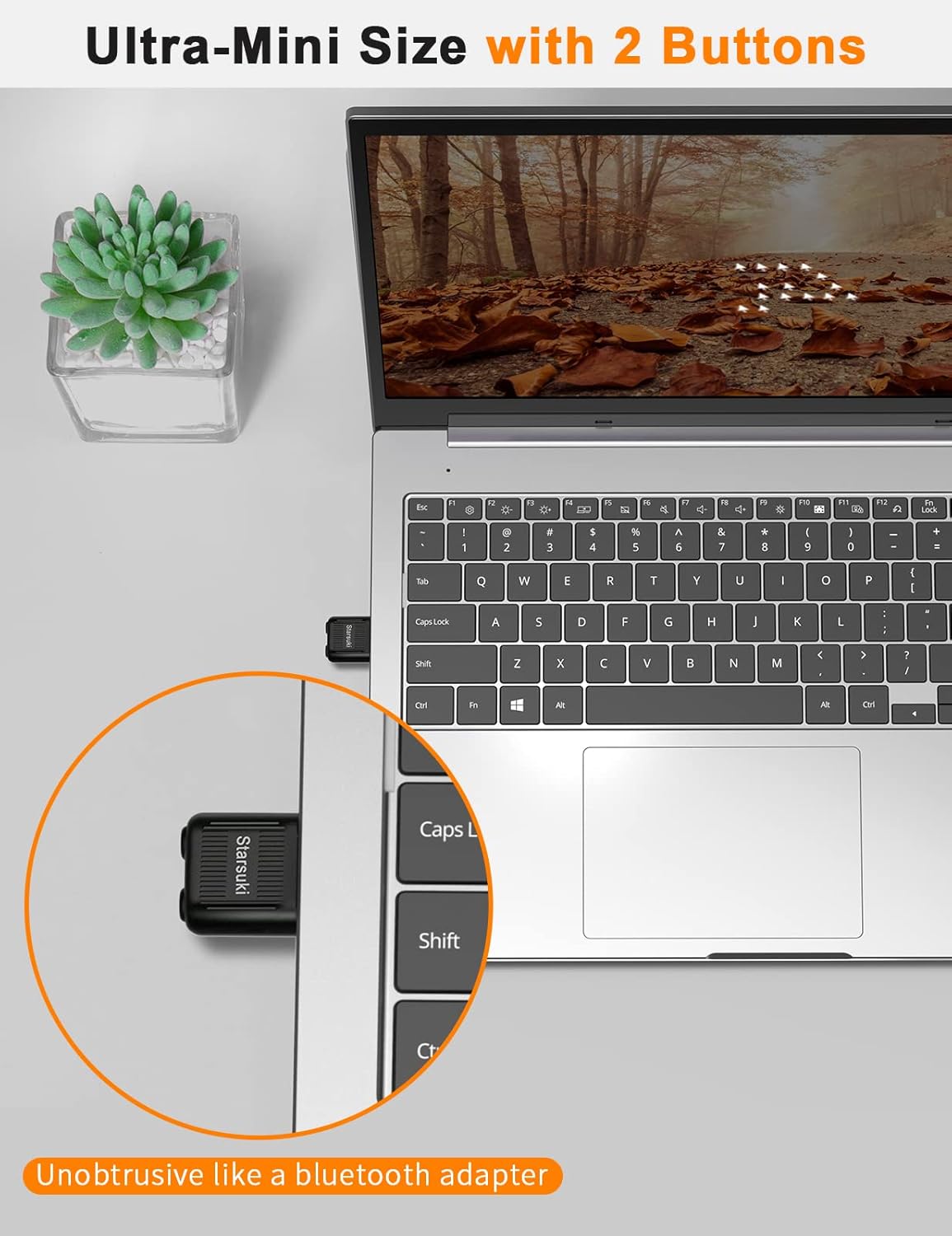 2 Buttons Improved Tiny Mouse Jiggler Undetectable, 2 Buttons of On/Off Switch and 3 Cursor Movement, USB-C Adapter Protective Cap Mouse Mover Device Automatic Mouse Wiggler Shaker Giggler