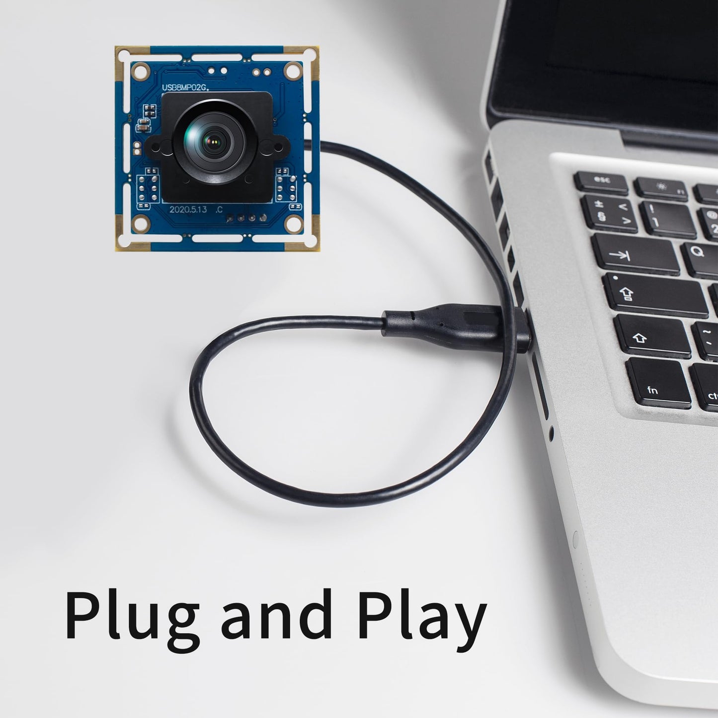 ALPCAM USB Camera Module 8MP No Distortion 75 Degree Lens Full HD 2448P Webcam,UVC Compliant Webcam for Windows/Linux/Mac,Embedded Camera for Industrial,Robot,3D Printer