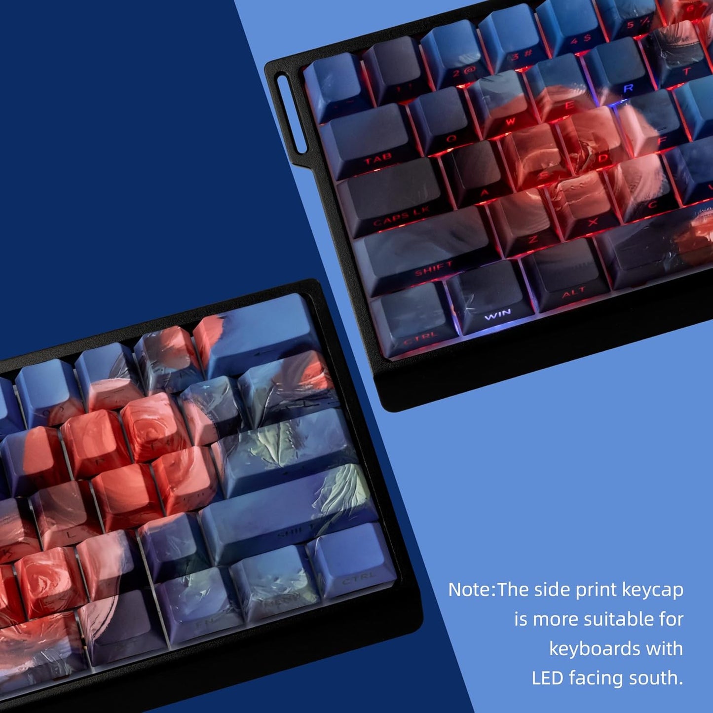 XVX PBT Keycaps - Shine Through Keycaps, Side Printed Custom Keycaps 75 Percent, Rose Garden Key Cap Set Dye Sub & Double Shot, 130 Keys Cherry Profile Keyboard Keycap for Mechanical Keyboard