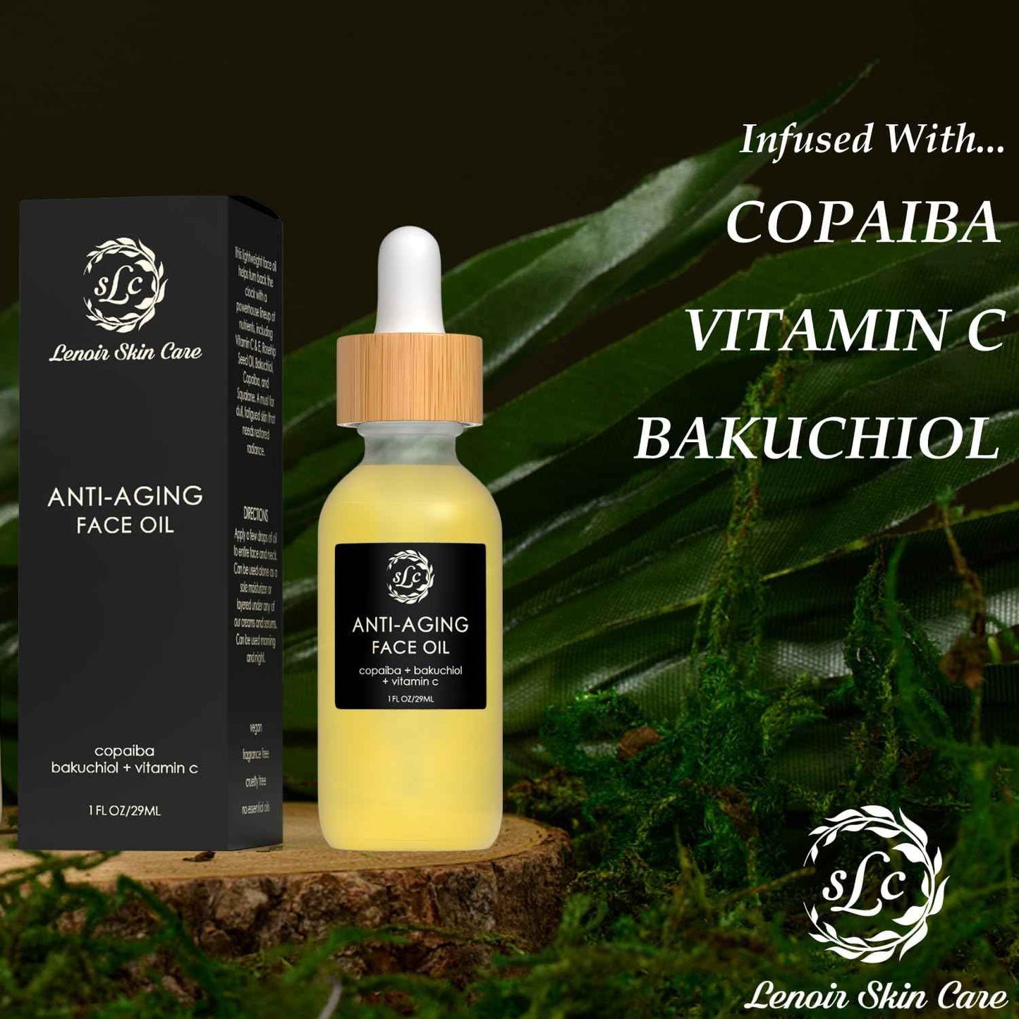 Lenoir Skin Care Vitamin C Face Oil (1 fl.oz/29ml) | Natural, Fragrance-Free Facial Hydration | Clean, Vegan, Cruelty Free Skincare for Men & Women | Luxury Collection