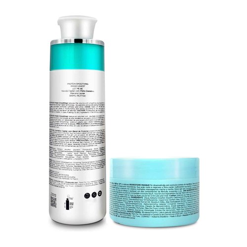 Let Me Be Smoothing Protein 500ml and Biorestore Mask 250g – One Step Hair Straightening & Repair Kit – Brazilian Keratin System for Frizz Control, Shine, and Deep Hair Hydration