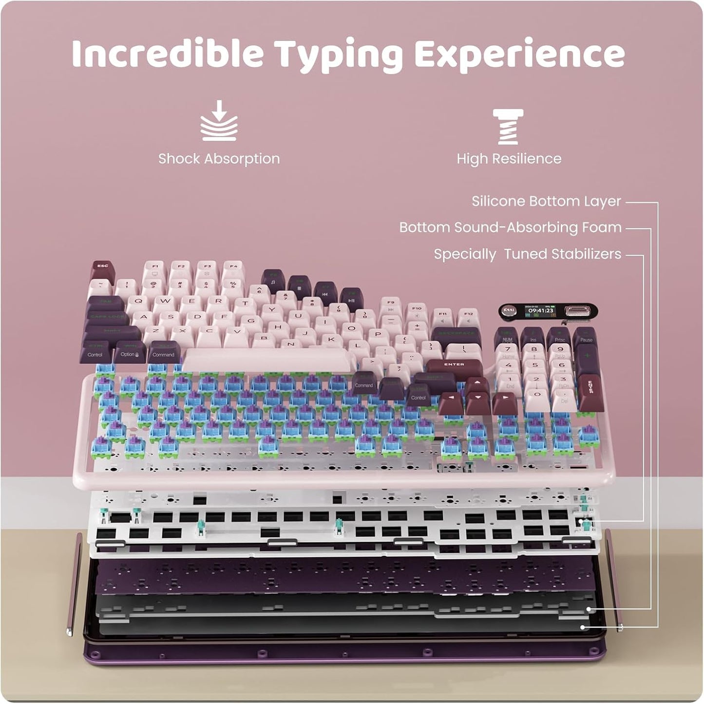 Z98 Creamy Keyboard, Wireless Mechanical Keyboard with Smart Display & Knob, Tri-Mode Connection
