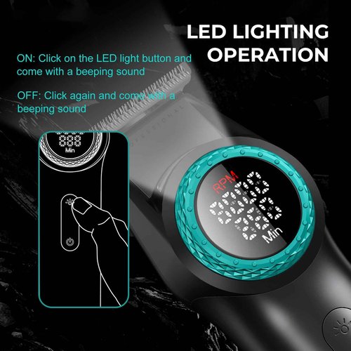 VGR 977 Professional Hair Trimmer Hair Clippers for Men, 8000rpm T-Blade Trimmer Zero Gapped Cordless Barber Clippers, Rechargeable Edgers Clippers with LED Display(Black)