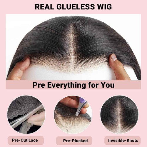Wear and Go Glueless Bob Wig Human Hair Pre Plucked Pre Cut 4x4 HD Lace Closure Bob Wigs For Black Women Human Hair Straight Bob Wigs No Glue Lace Closure Wigs For Beginner 200% Density 16 Inch