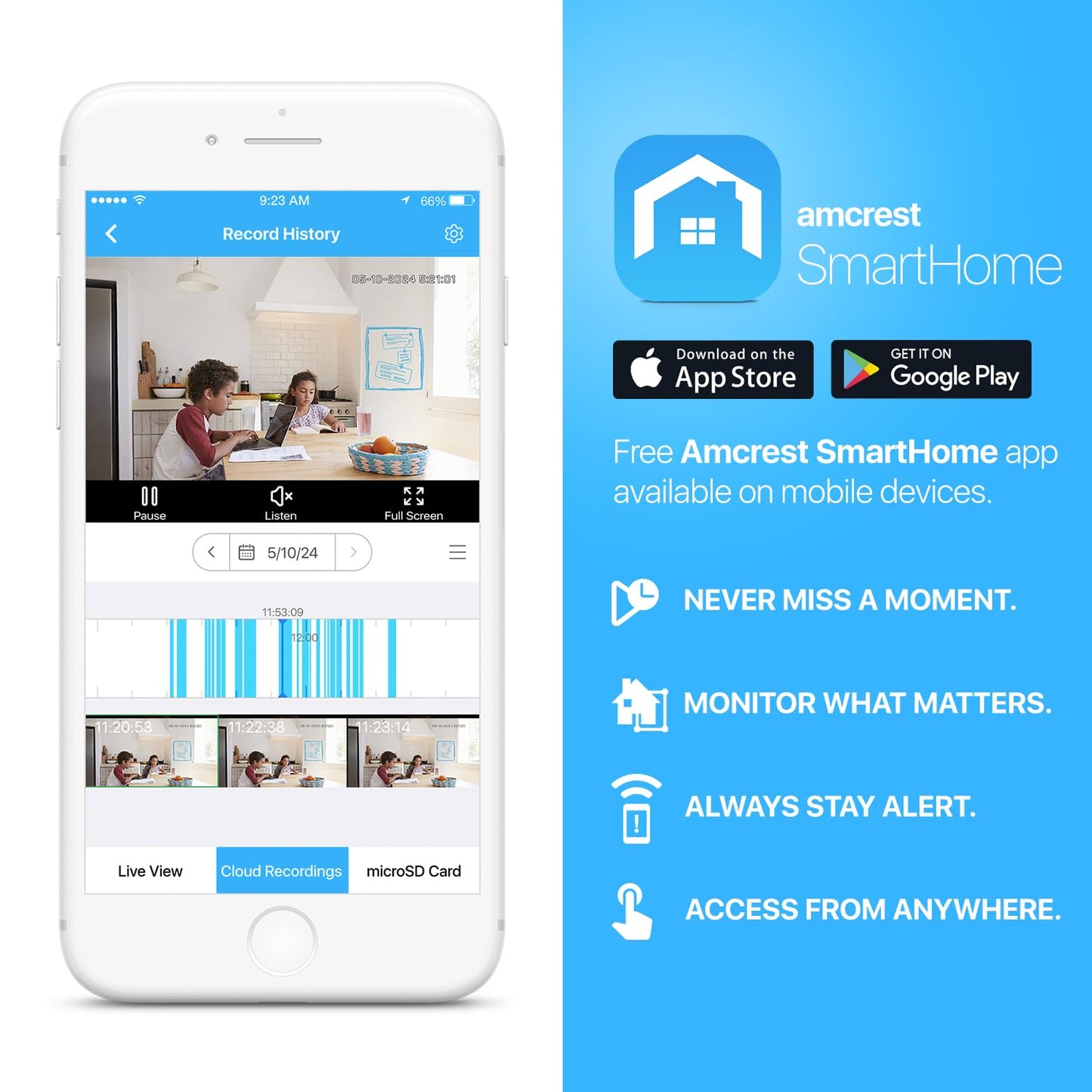 Amcrest 1080P WiFi Camera Indoor, Nanny Cam, Dog Camera, Sound & Baby Monitor, Human & Pet Detection, Motion-Tracking, Phone App, Pan/Tilt Wireless IP Camera, Night Vision, Smart Home ASH21-W