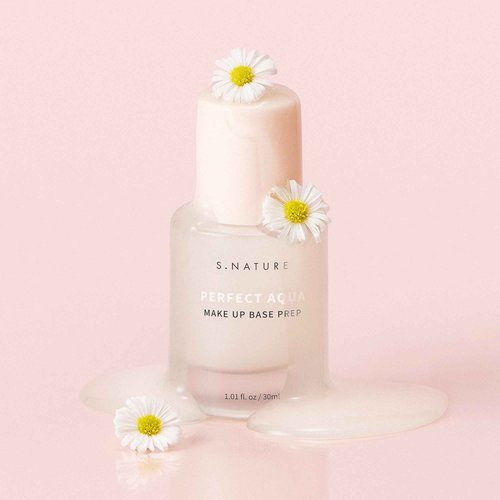 S.NATURE PERFECT AQUA MAKE UP BASE PREP 30MLㅣSerum Texture & Hydrating Face Primer, Korean Primer, Vegan, Skin Flawless and Glowing without Clogging Pores, 24 hours Long Lasting ㅣ1.01 Fl Oz