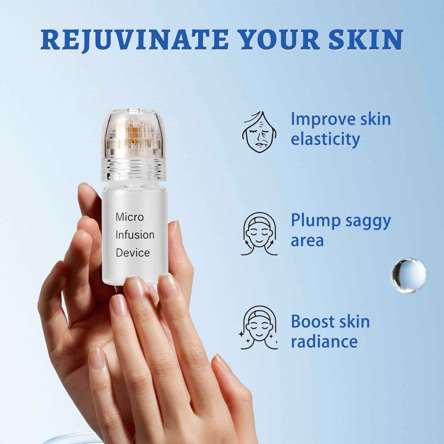 Micro Infusion for Skin Care, Collagen, Peptide, Hyaluronic Acid Serum, Face Serum and Stamp 0.05mm