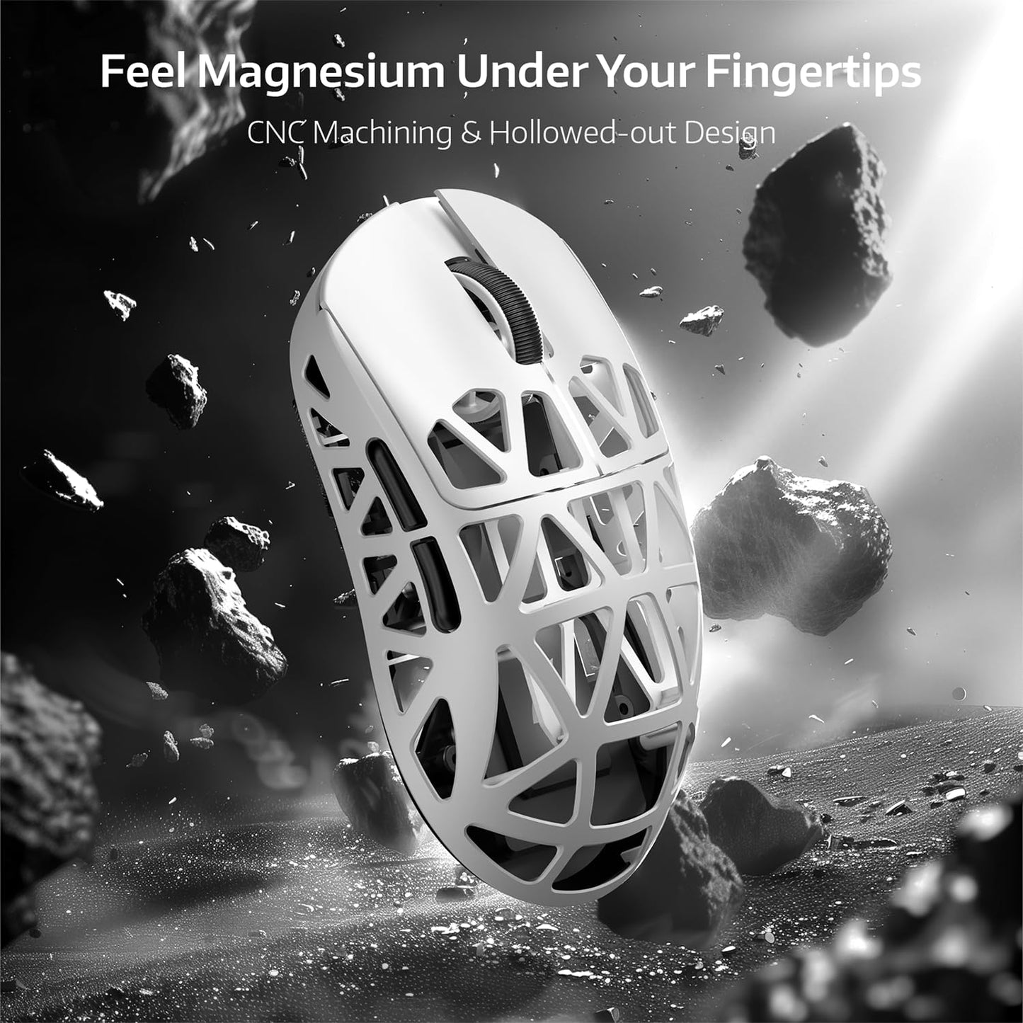ZIYOU LANG x Attack Shark R2 Wireless Gaming Mouse, Superlight Magnesium Alloy, PAW3950 42000 DPI Optical Sensor, 8000Hz Polling Rate, 2.4G/BT/Wired Programmable Mice for Win Mac Gamer (White)