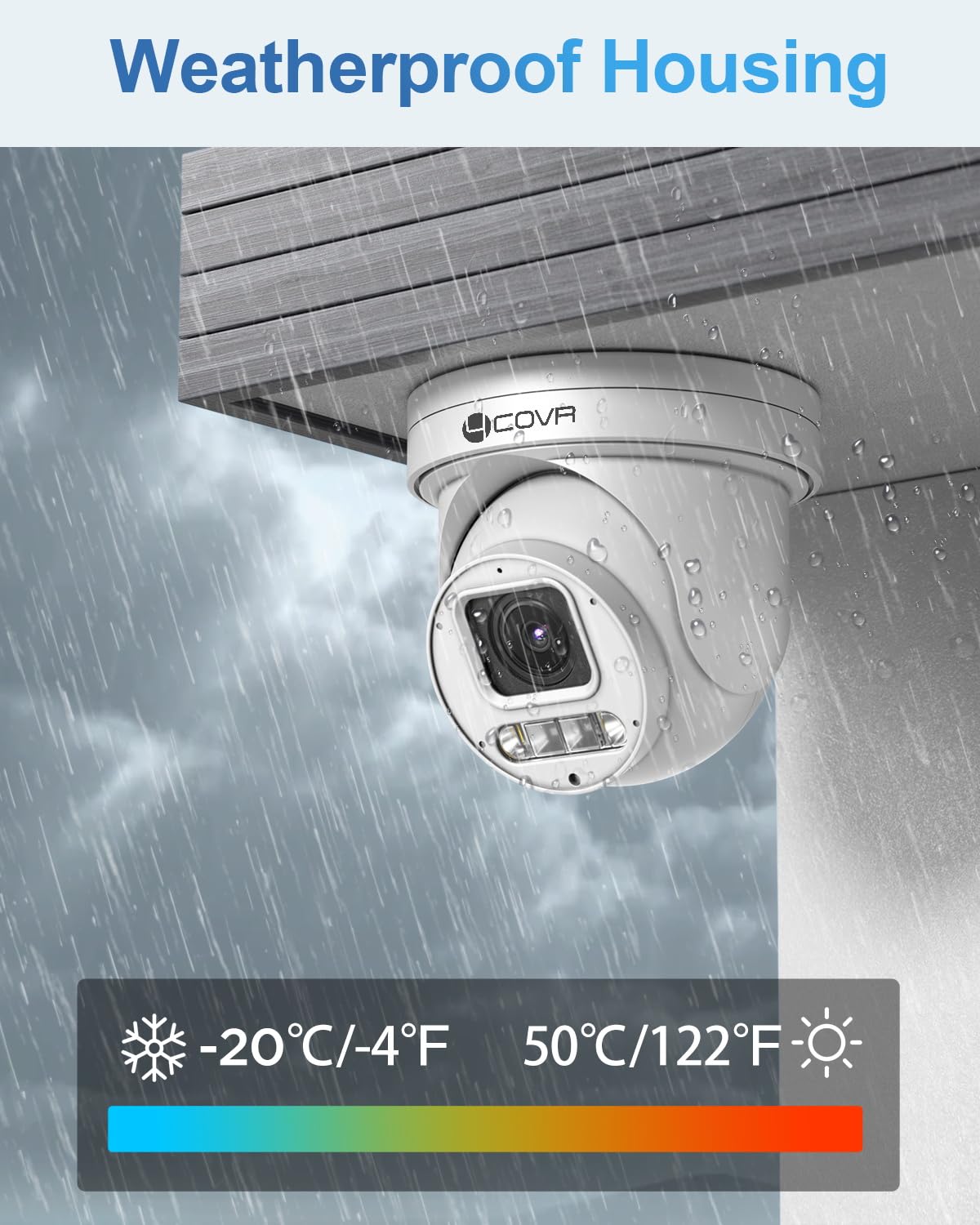 4COVR 16 Channel PoE PTZ Security Camera System 4K, 12X 5MP IP PTZ Camera Two Way Audio, 280ー Pan 90ー Tilt 5X Optical Zoom, Smart Color Night Vision, Human Vehicle Detection, NVR 4TB HDD, LY5XCP8M1612