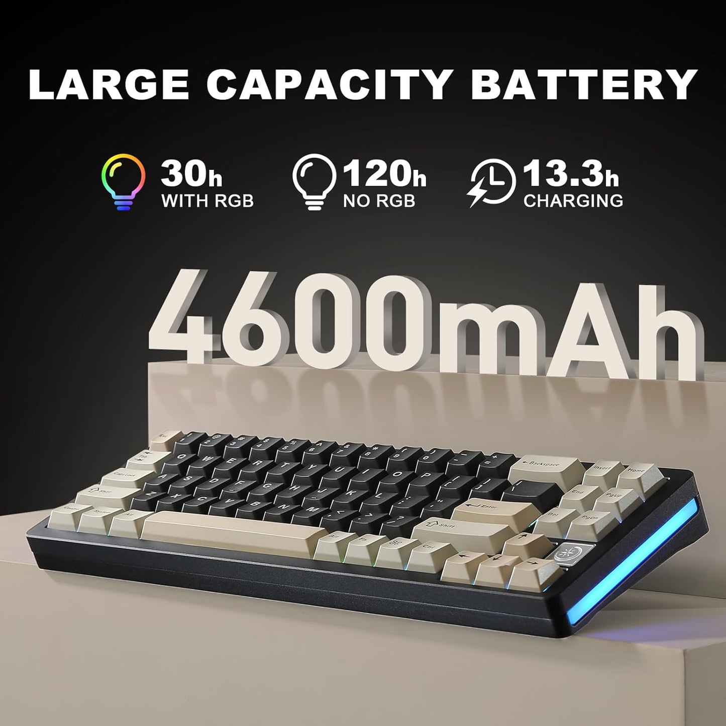 YUNZII AL71 75% Mechanical Keyboard,Full Aluminum CNC,Hot Swappable Gasket,2.4GHz Wireless BT5.0/USB-C Wired,NKRO Programmable RGB Backlight Creamy Typing for Win/Mac(Pink, Crystal White Switch)
