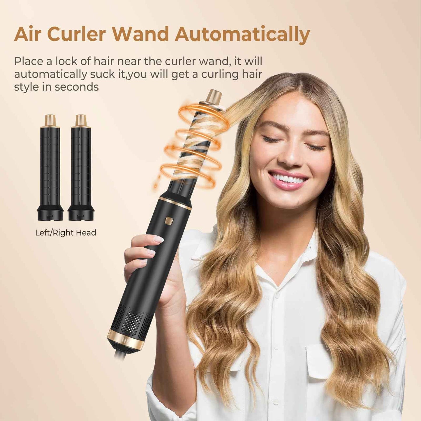 Hair Dryer Brush 5 in 1, Negative Ion Blow Dryer Brush Set Upgrade Hot Air Brush As A Gift for Straight/Curl/Drying/Smoothing Air Styler Curling Wrap Air Curler, Curling Iron Hair Styling Tools