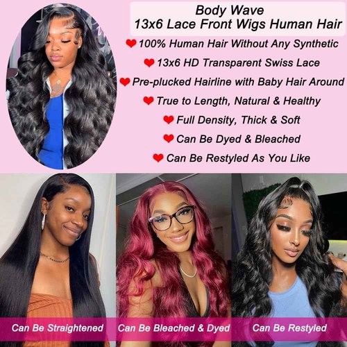 30 Inch HD Lace Front Wigs Human Hair Wigs for Black Women 13x6 Lace Front Wigs Body Wave Lace Front Wigs Human Hair Glueless Wigs Pre Plucked Transparent Lace Wigs