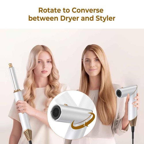 5 in 1 Blow Dryer Brush,Hair Dryer Brush with Detachable Air Styler,Negative Ionic Magic Hair Styler,Hot Air Brush for Women Volumizer,Straightener,Drying