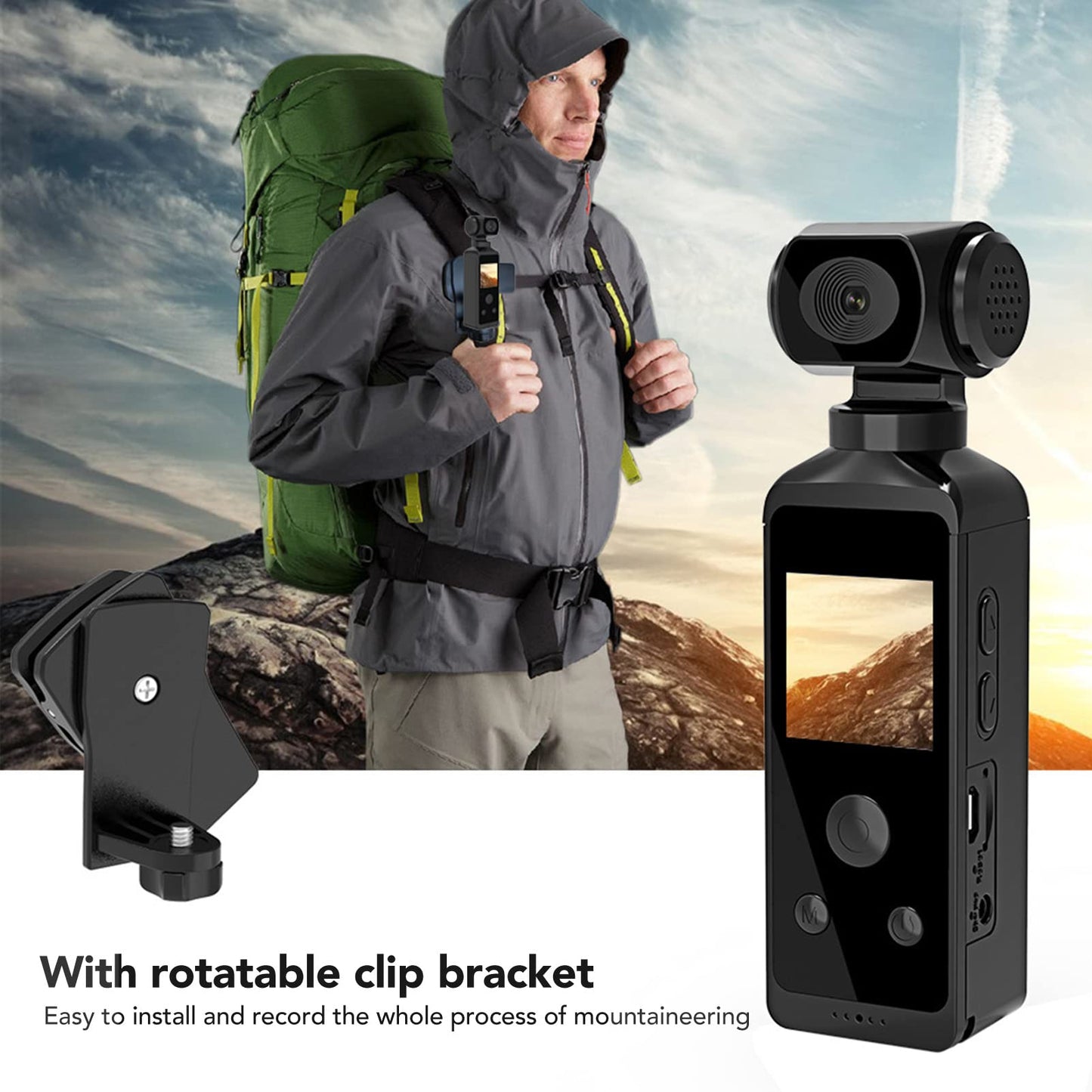 4K Action Camera with 270° Rotatable Anti-Shake & 30m - HD Underwater Video Cam with Mic for Diving Riding Outdoor Sports, Portable