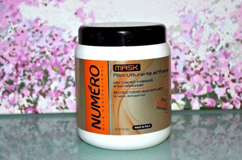 BRELIL Numero Restructuring Cream Mask Hair with Oat Extracts (33.81 fl.oz)