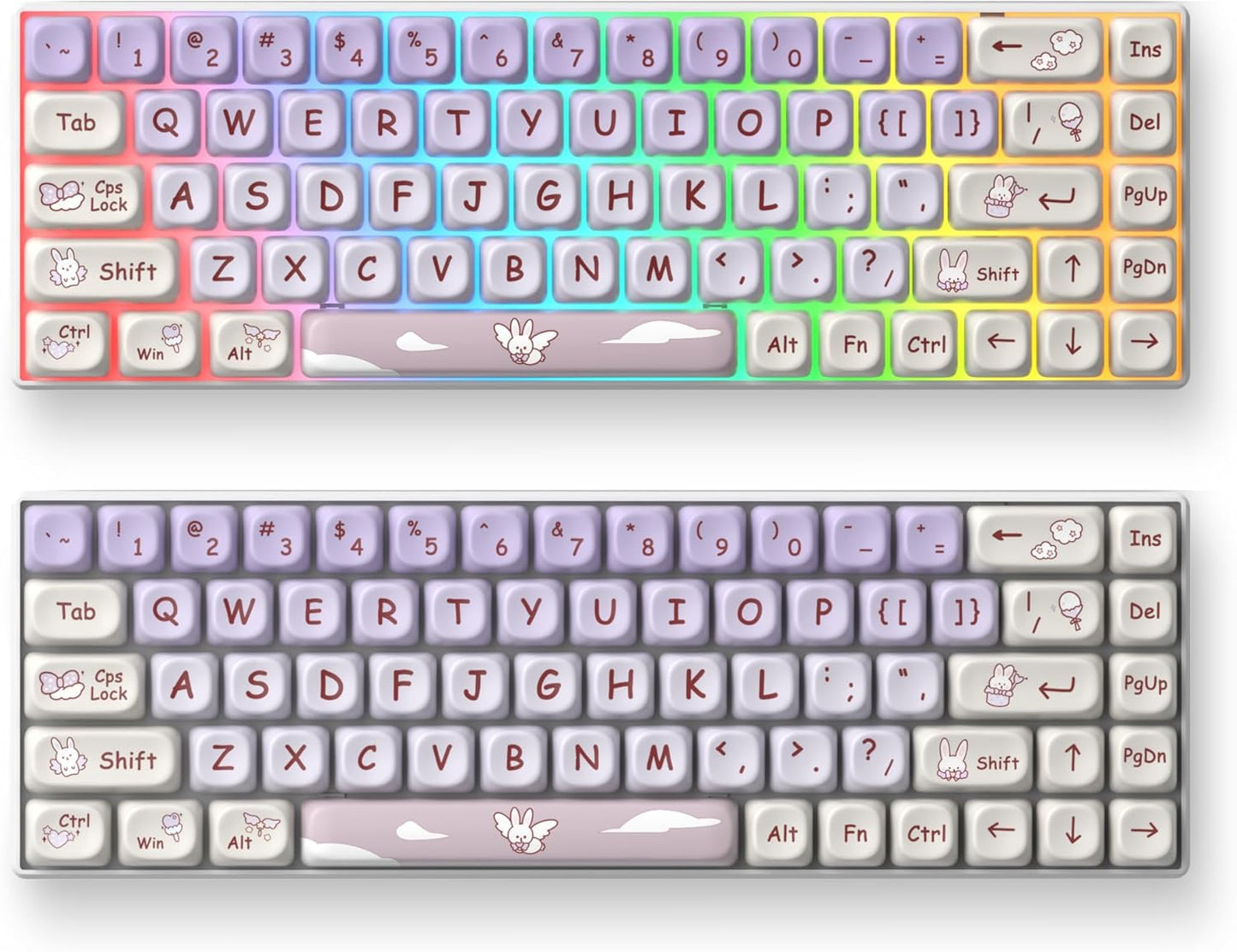 61 PBT Game keycap, 60% Backlight with Key Puller OEM Configuration American Layout, 87/104 Mechanical Keyboard (no Keyboard) (Ahris)