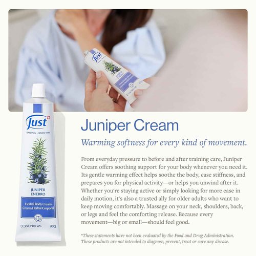 Juniper Massage Cream, 96g. Soothes Muscle & Joint Pain. Pre-Workout & Post-Work Out Body Cream. Herbal Body Cream for Elderly People by Swiss Just.