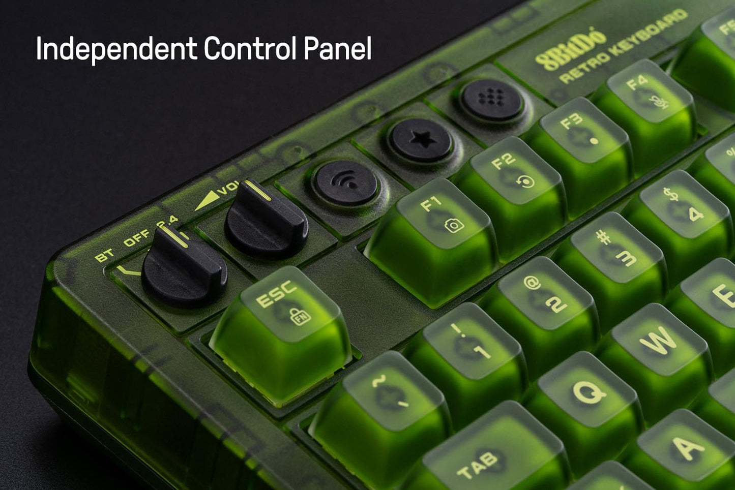 8Bitdo 87 Keys Retro Mechanical Keyboard Bluetooth/2.4G/USB-C, RGB Backlight, Hot Swappable, Dual Super Programmable Buttons, Volume Knob for PC and Android - Xbox Edition (Officially Licensed)
