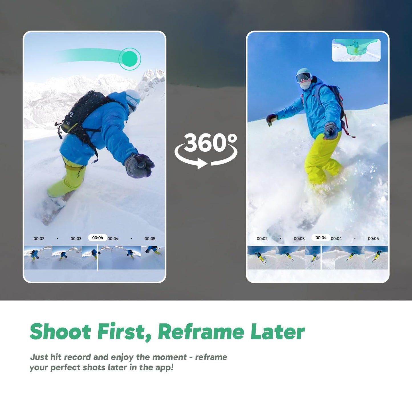 AKASO 360 Weatherproof 360° Action Camera Creator Combo- 5.7K 360 Video with 1/2" 48MP Sensors, 72MP 360 Photo, 360-SuperSmooth, Touchscreen, Invisible Selfie Stick, 360° Horizon Lock, AI Tracking