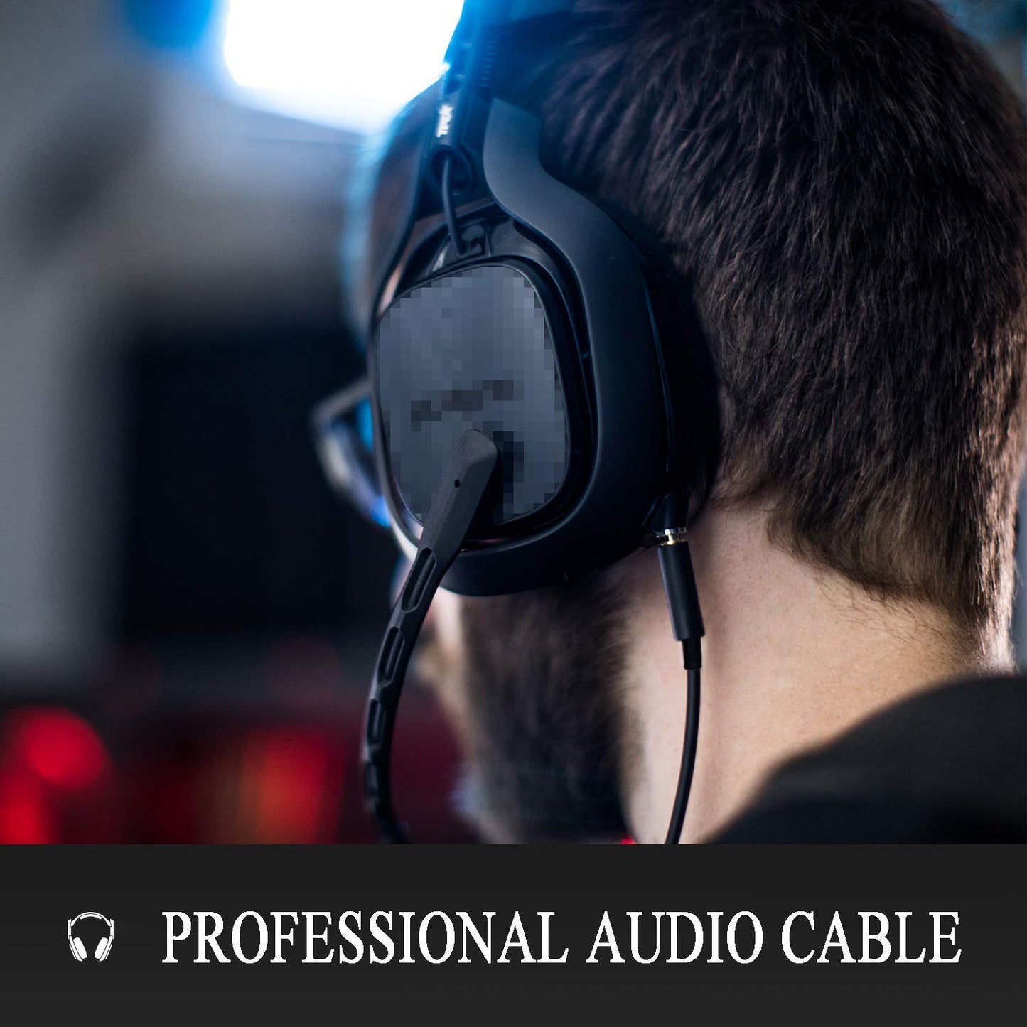 A40 Inline Mute/Volume Control Audio Cable Cord Lead Compatible with Logitech G633 G933 and Astro A10 A40 A30 A50 Gaming Headsets (Black)