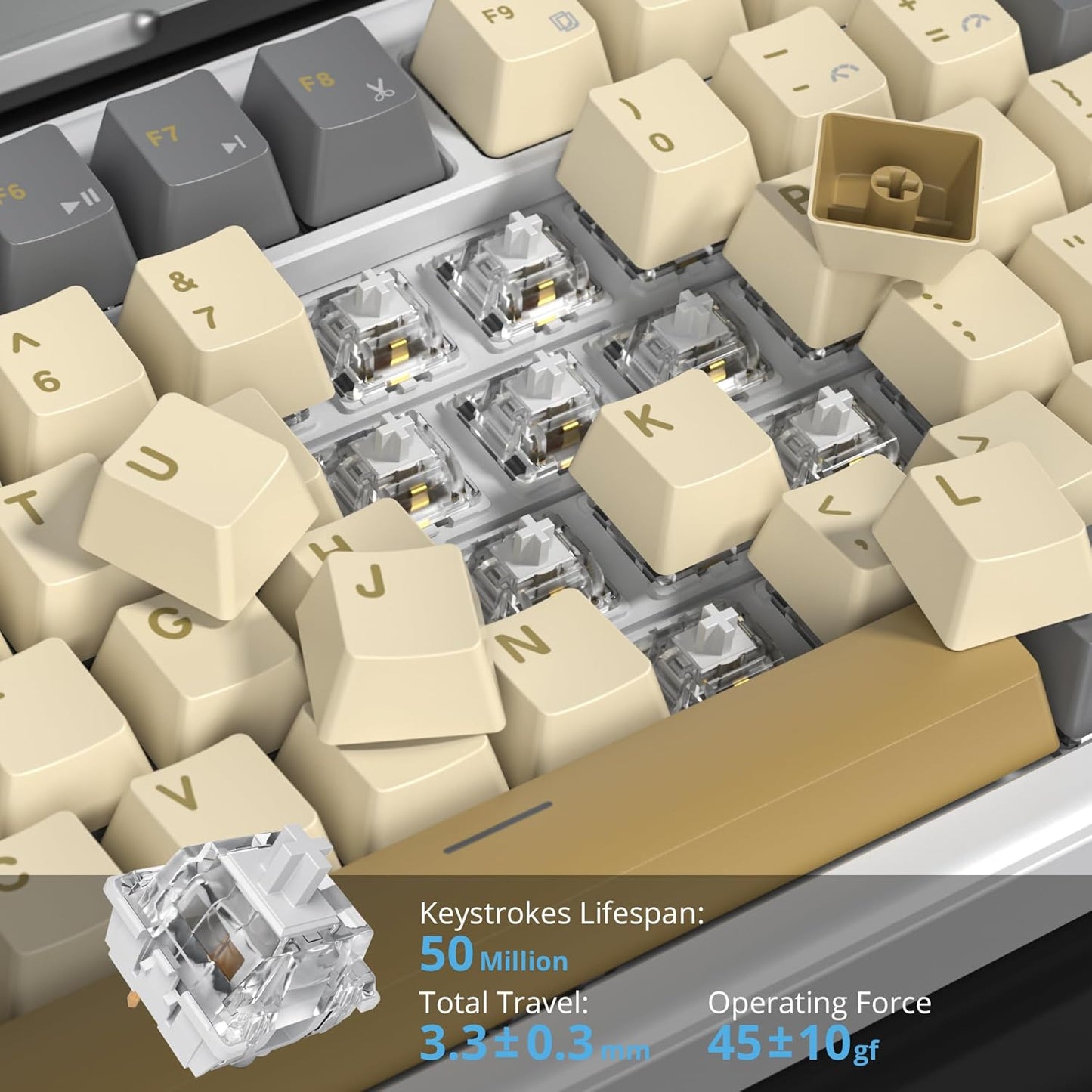 75% Cotton Candy Creamy Mechanical Keyboard Wired, Creamy Sound Gasket Gaming Thocky Keyboard with Knob, Hot Swappable RGB Custom Keyboard, Pre-lubed Cream Switch Keyboard (82 Candyfloss)
