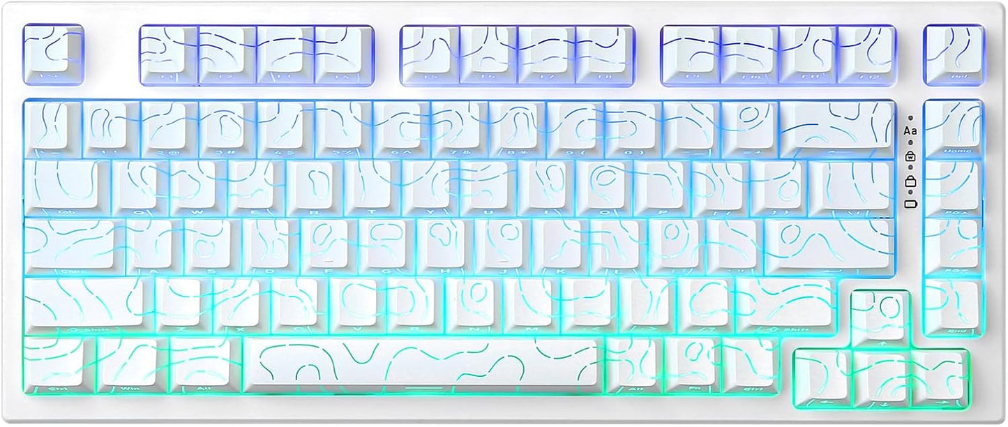 YUNZII RT80 Rapid Trigger Hall Effect Magnetic Gaming Keyboard, 8K Polling Rate, 75% Layout,BT/2.4GHz/Wired,RGB Backlit,Hot Swap,Adjustable Actuation Wireless for Win/Mac(Black, Gateron White)