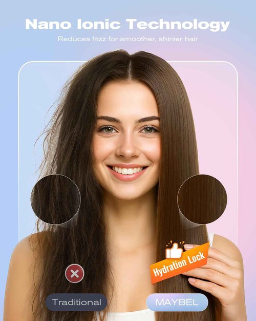 MAYBEL Pro Ionic Hair Dryer β Salon Smoothness & Frizz Control | Lightweight, Quiet Design with Gentle Heat Care for Confident Styling