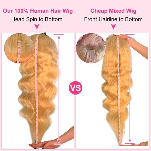 BABOSHOW 22 Inch 613 13x6 Lace Front Wig Human Hair 200% Density Blonde Body Wave Lace Front Wigs Human Hair Pre Plucked 613 Blonde HD Lace Frontal Wigs