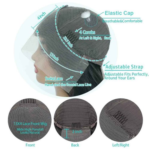 24Inch Deep Wave Lace Front Wigs Human Hair-13x4 HD Transparent Deep Wave Frontal Wigs Human Hair Glueless Curly Wigs for Women 200% Density Curly Lace Front Human Hair Pre Plucked with Baby Hair