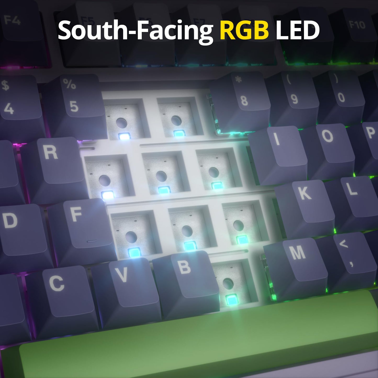 surmen M75 75% Wireless Creamy Keyboard with Gasket, Pre-lubed Triple Mode Bluetooth Mechanical Gaming Keyboard BT5.0/2.4Ghz/USB with Sound Absorbing Pads Hot-Swap(Lavender)