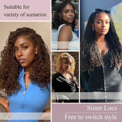 Originea Micro Locs Extesnions Human Hair 0.2cm Thickness Sisterlocks Curly Tips, Full Handmade Interlocking Permanent Soft Dreadlock Extensions Natural Looking Locs (1B# 0.2cm, 12 Inch 70 Strands)