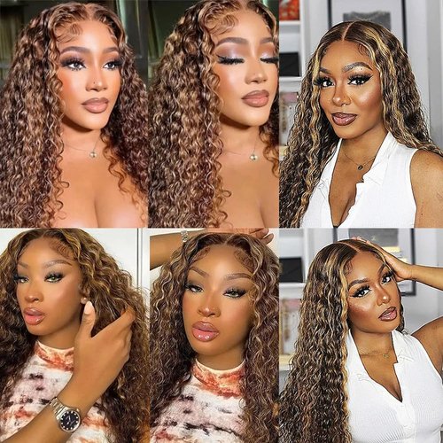 Freiuoke P4 27 Human Hair Bundles Blonde Water Wave Bundle 8A Brazilian Virgin Hair Mixed Length 3 Bundles 16 18 20 Inch Blonde Highlight Bundle