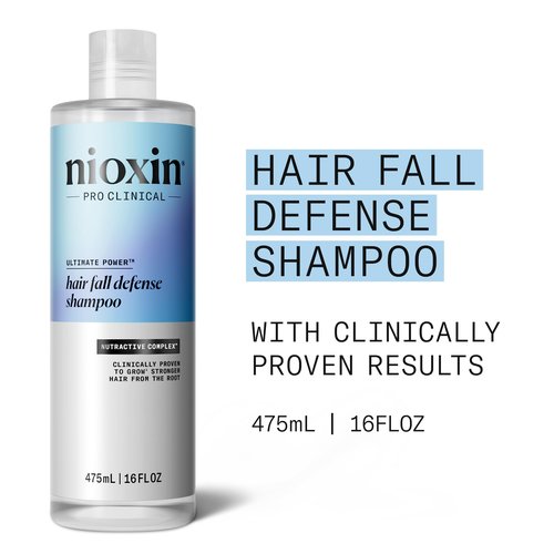 Nioxin Hair Fall Defense Shampoo | Activates Hair Follicles for Visibly Less Hair Loss | 16 Fl Oz + Nioxin Hair Fall Defense Intensive Daily Leave-In Hair Treatment | 2.3 Fl oz.