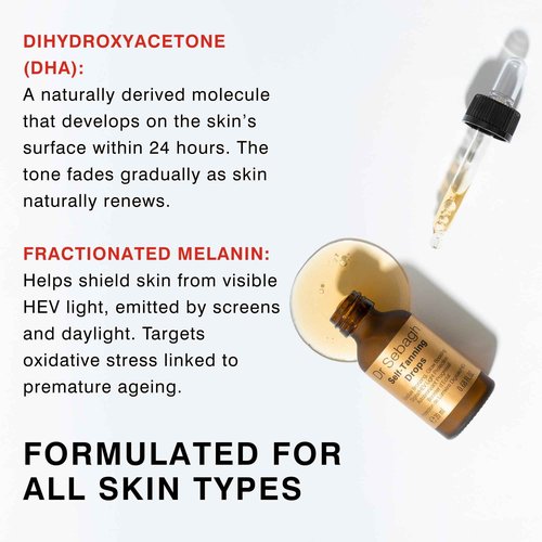 Dr Sebagh Self-Tanning Drops (0.68 fl oz) - Customizable Self Tanner Drops for Face - Streak-Free, Scent-Free Face Tan Drops - Natural Golden Glow Sunless Tanning Drops for Radiant Skin