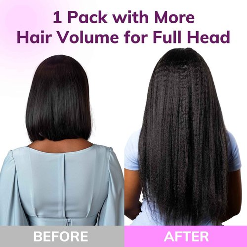 IDN BEAUTY Seamless Clip In Hair Extensions Human Hair, Kinky Straight 16 Inch 130g 9pcs Natural Black Remy Virgin Human Hair Seamless Clip Ins For Black Women PU Weft Invisible Edge