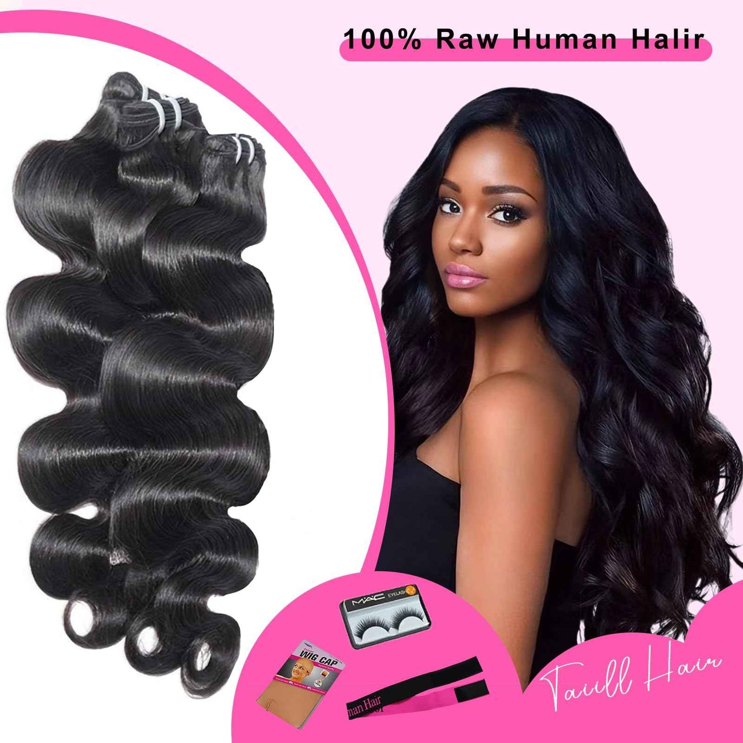 12A Human Hair Bundles 16 18 20 Inch Body Wave Bundles Human Hair 100% Unprocessed Brazilian Virgin Hair Real Human Hair Extensions Natural Black