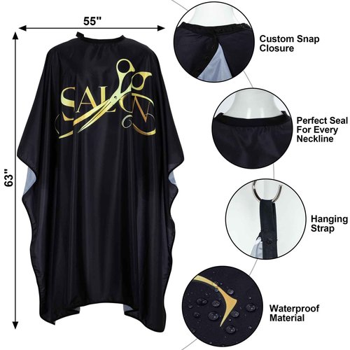 Hair Cutting Cape Barber Cape 63"×55" Professional Barber Capes Water Resistant Hair Cape with Adjustable Neck Size (8 Pack)