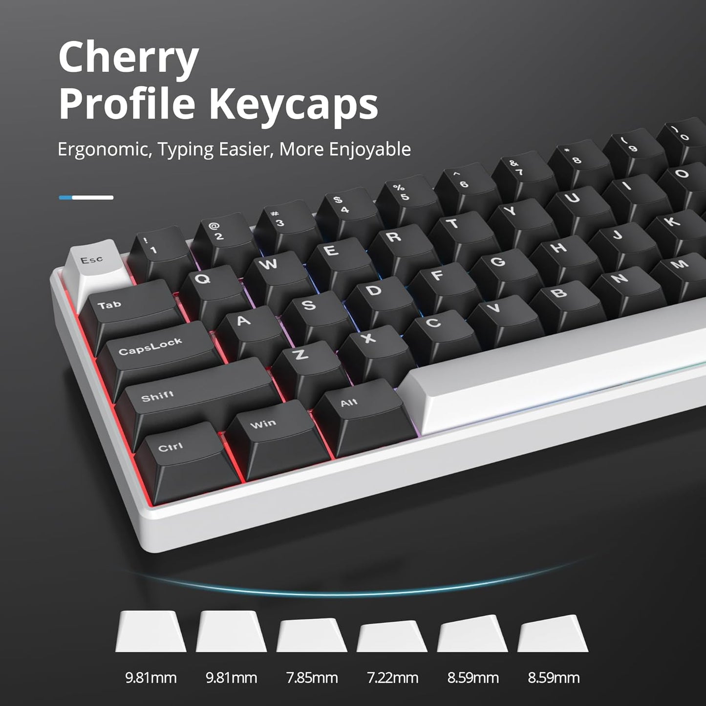 61 PBT Game keycap, 60% Backlight with Key Puller OEM Configuration American Layout, 87/104 Mechanical Keyboard (no Keyboard) (Ahris)