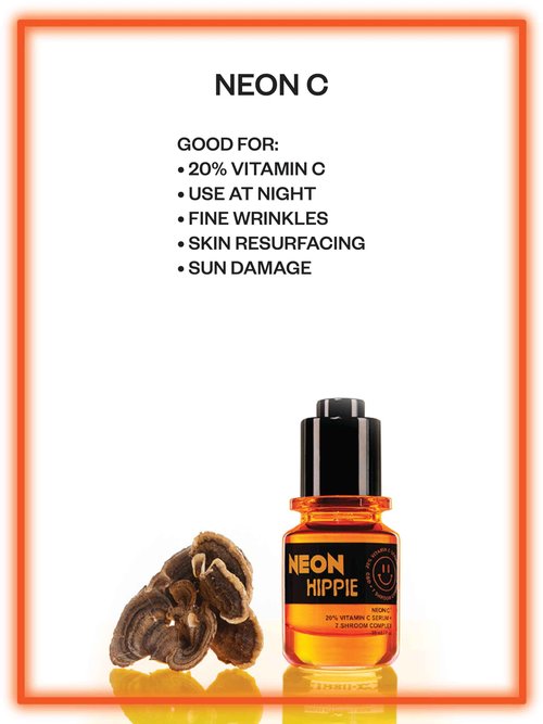 Neon Hippie Neon C face serum 20% concentration sun damage fine wrinkles free radicals skin renewal