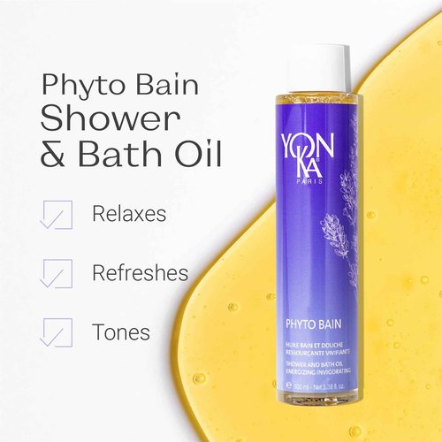 Yon-Ka French Lavender Bath Oil | Phyto Bain Relaxing and Toning Aromatherapy Oil for Dry Skin | Boosts Microcirculation for Wellness | Luxurious Provence Lavender and Rosemary | 3.38 fl oz